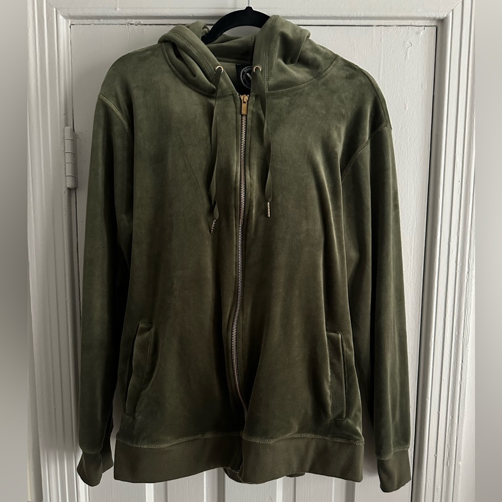 WHITE MARK GREEN VELOUR TRACKSUIT - Size 2X